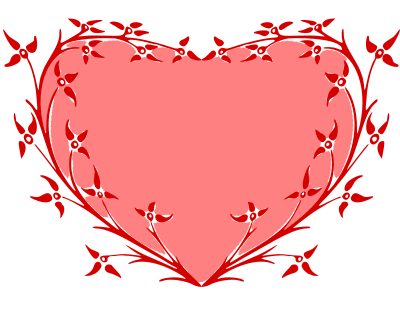Floral heart 3 (colour) clipart