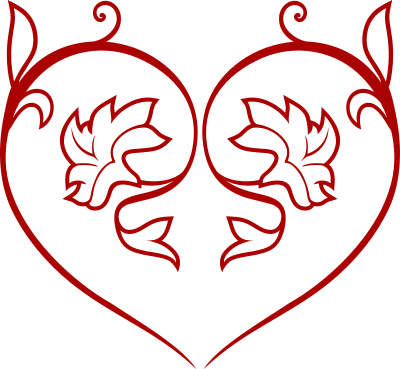 Floral heart 5 clipart