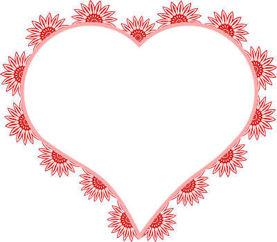 Floral heart frame clipart