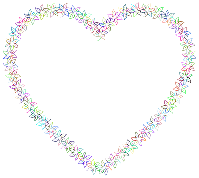 Floral Heart II Large Prismatic clipart