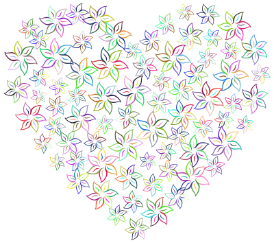 Floral Heart III Prismatic clipart