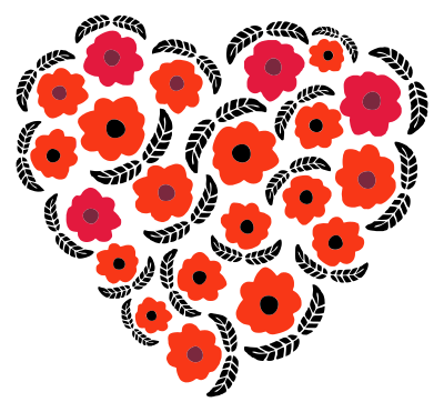 Floral Leaves Heart clipart