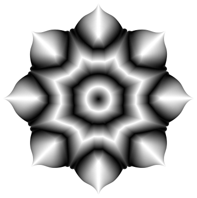 Floral Lotus Shape Monochromatic clipart