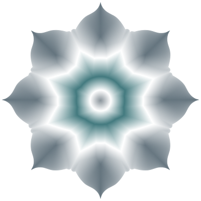 Floral Lotus Shape Silver clipart