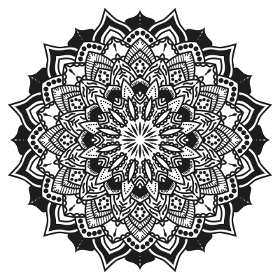 Floral Mandala Monochrome clipart