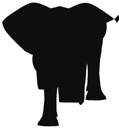 Floral Pattern Elephant Silhouette clipart