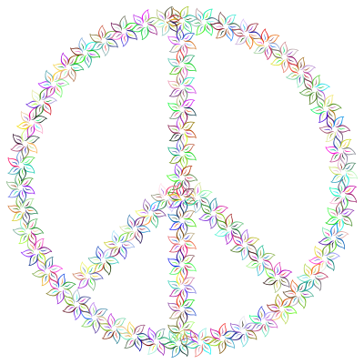 Floral Peace Sign Prismatic clipart