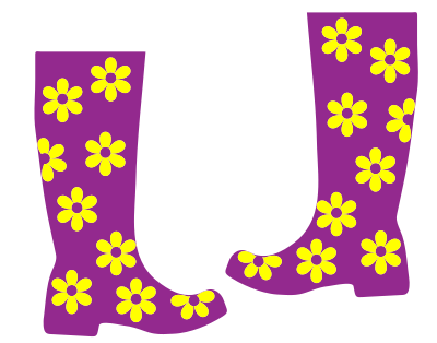 Floral Rain Boots clipart