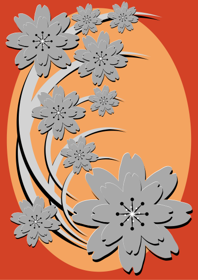 Floral shadow clipart