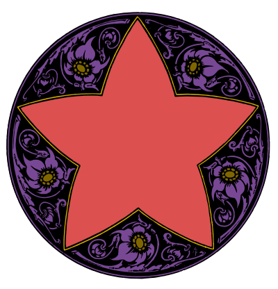 Floral Star Frame - Colour Remix clipart