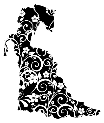 Floral Vintage Victorian Lady Silhouette clipart