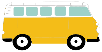Floral Volkswagen Camper Without Flowers clipart