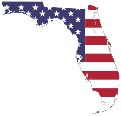 Florida America Flag Map With Stroke clipart