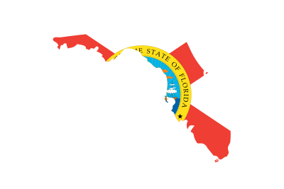 Florida State Outline with Flag Background clipart