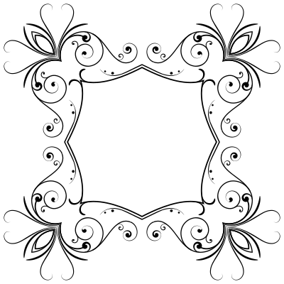 Flourishy Frame Line Art 3 clipart