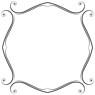 Flourishy Frame Line Art 8 clipart