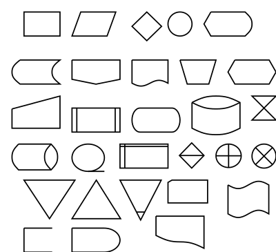 Flow diagram symbols clipart