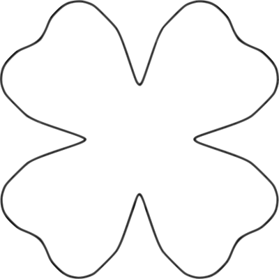 Flower 4 Petal Heart Template clipart