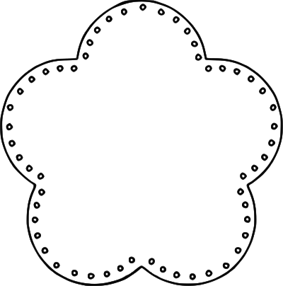 Flower 5 Scallop Circle Background, eyelets clipart