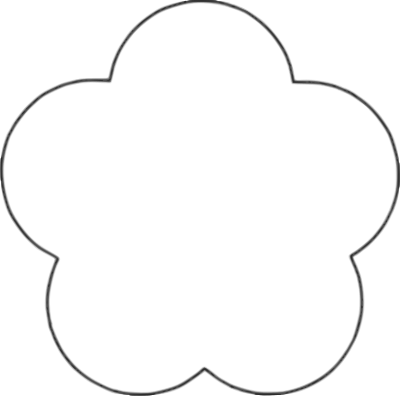 Flower 5 Scallop Circle Background, plain clipart