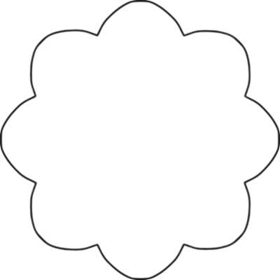 Flower 8 scallop circle background clipart