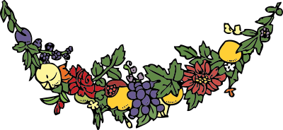 Flower and fruit festoon clipart