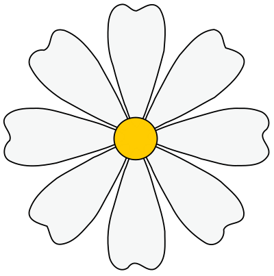 Flower Daisy 8 Petal - Colour Remix clipart