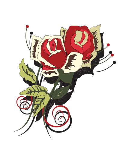 Flower Decoration in color clipart