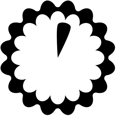 Flower Icon - Black and White clipart