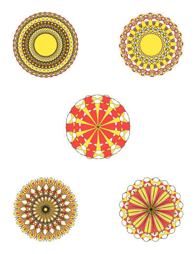 Flower like patterns clipart