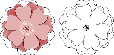 Flower Multi-choice 6 Petal s3 Template clipart