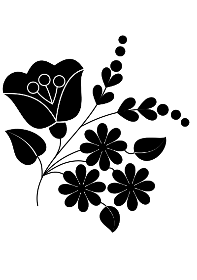 Flower ornament folk art remix clipart