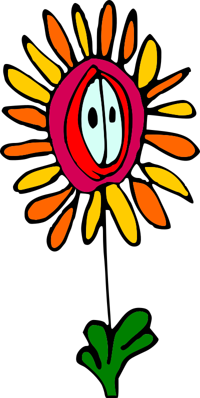 Flower With Eyes clipart