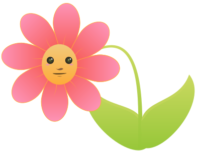 Flower with face clipart