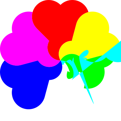 Flowerheart spectrum colors clipart