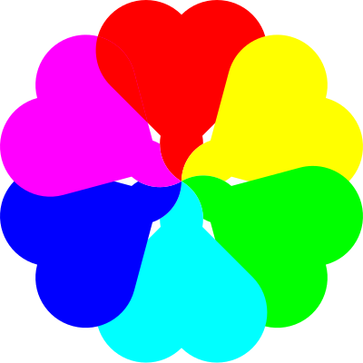 Flowerheart with a center clipart