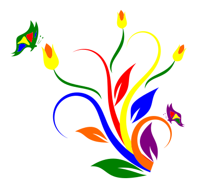 Flowers And Butterflies clipart