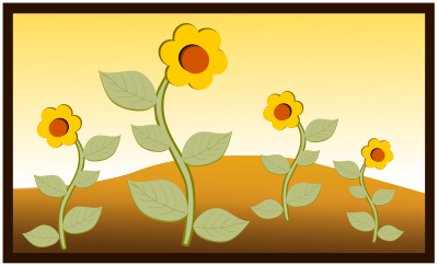 Flowers in field clipart