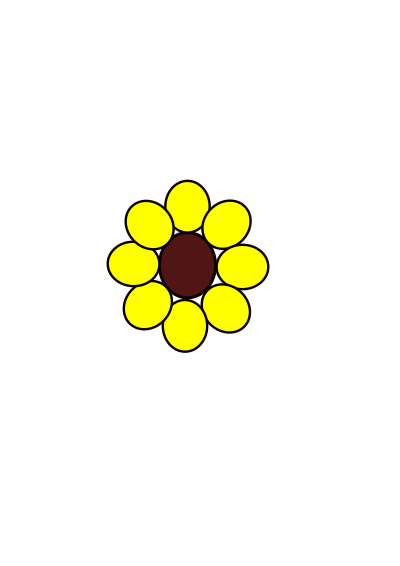 Flowers purple and yellow clipart