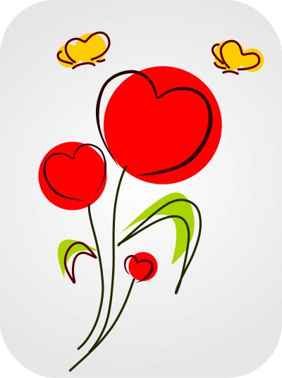 Flowers with Hearts clipart