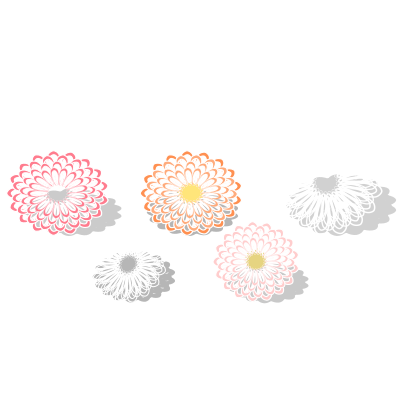 Flowers with shadow clipart
