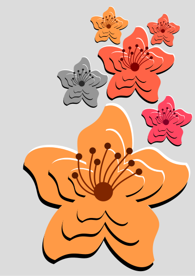 Flowers with shadows clipart