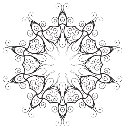 Flowery Flourish Silhouette 10 clipart
