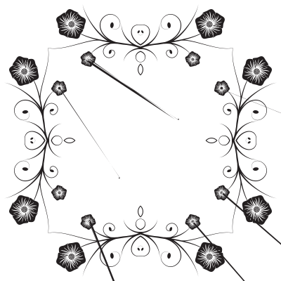Flowery Flourish Silhouette 14 clipart