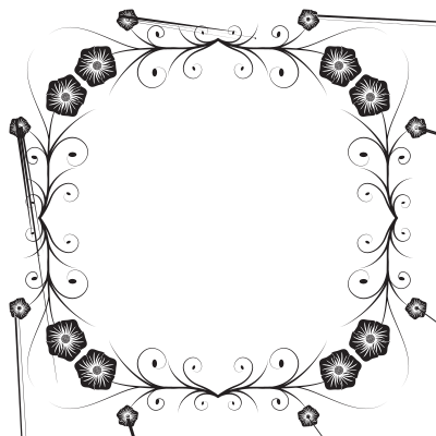 Flowery Flourish Silhouette 19 Variation 2 clipart