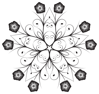 Flowery Flourish Silhouette 2 clipart