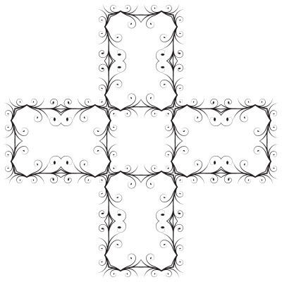 Flowery Flourish Silhouette 28 clipart