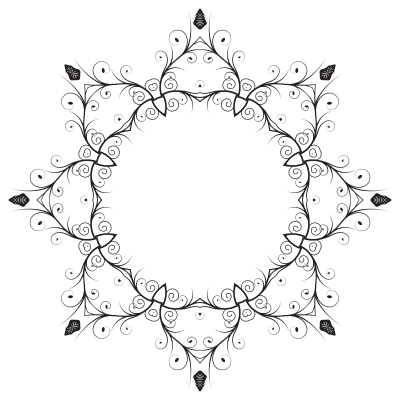 Flowery Flourish Silhouette 6 clipart
