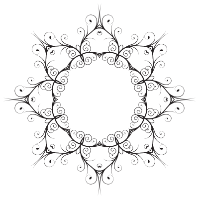 Flowery Flourish Silhouette 7 clipart