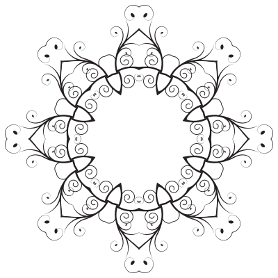 Flowery Flourish Silhouette 8 clipart